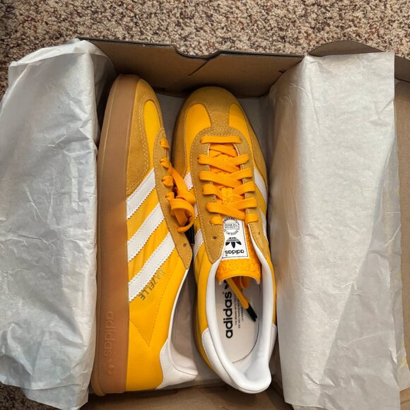 NEW - Original Box Adidas Gazelle Indoor Crew Yellow/Gold - Never worn! M9/W10.5 - Picture 6 of 9
